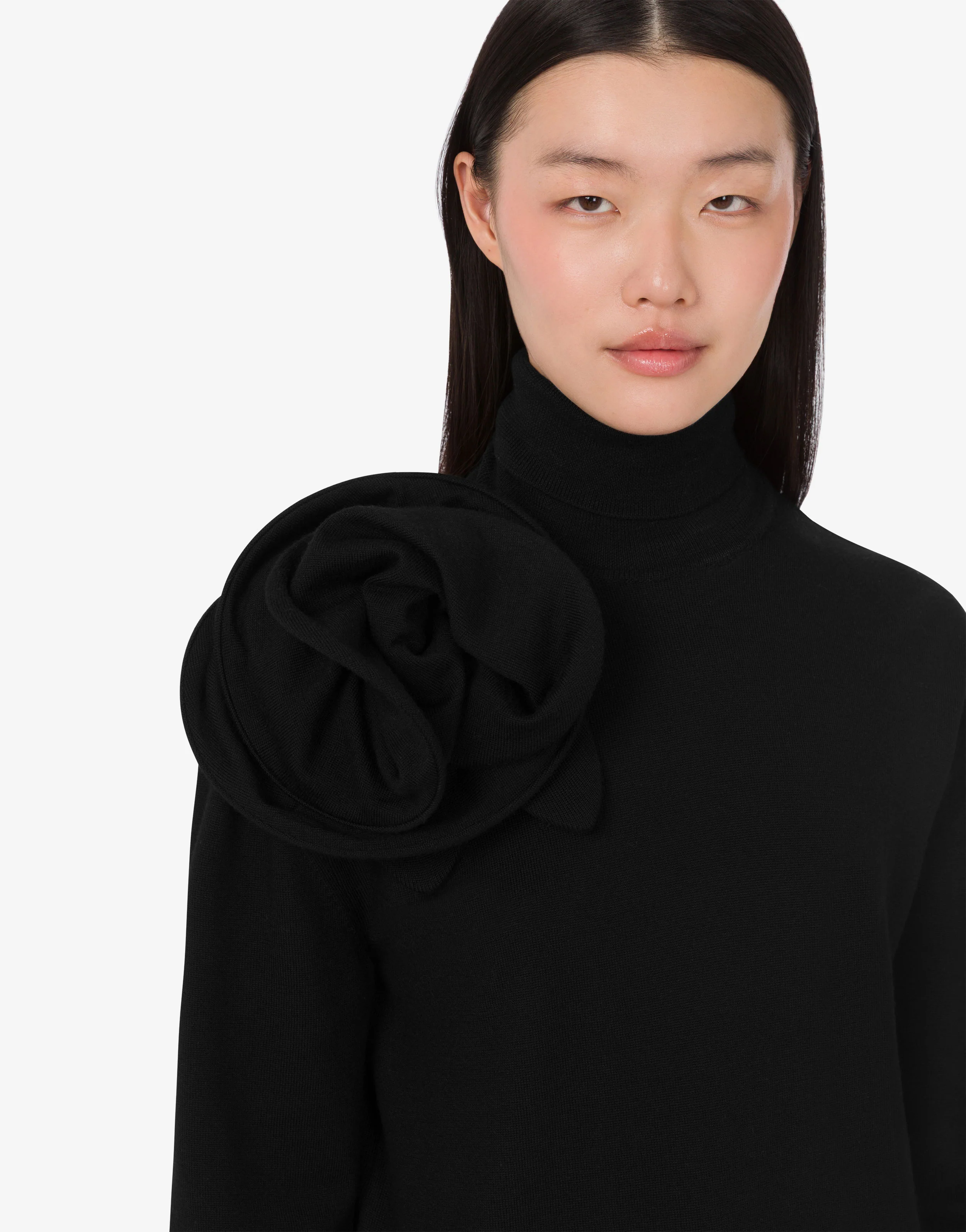 Maglia Con Collo Alto In Lana Merino - Moschino EN